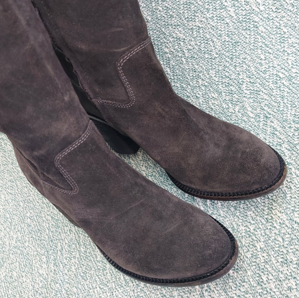Steve Madden Gray Suede OTK Boots, model Orlando, sz 8.5 - Picture 2 of 12